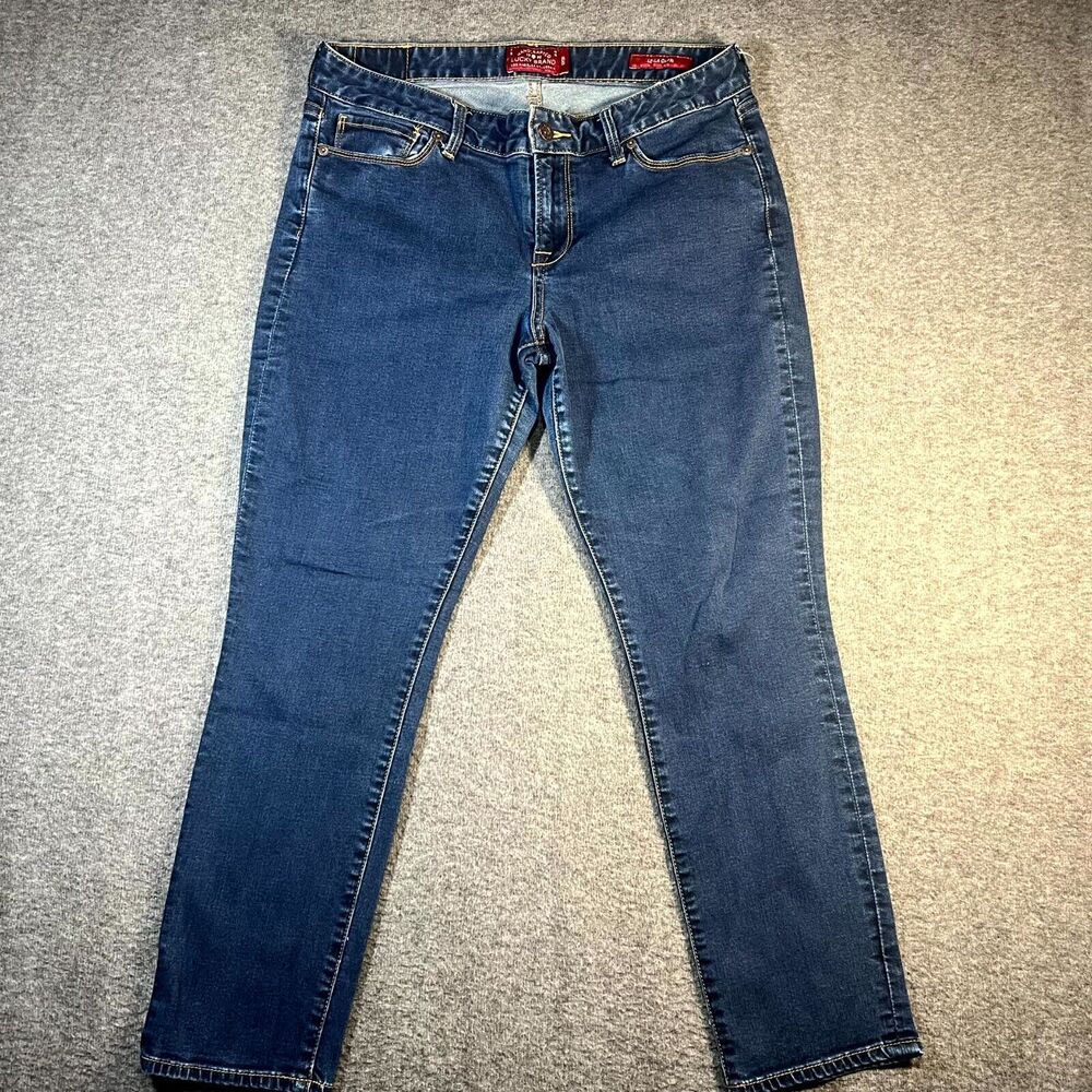 Lucky Brand Womens Leyla Capri Jeans Size 12/31 Stretch Blue Denim (Mes: 32x26)
